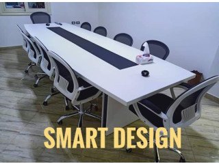 ترابيزة أجتماعات خشب mdf اسباني _ Meeting table مقاس 240*120سم من شركة Smart Design للاثاث المكتبي