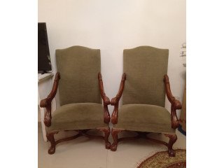 ٢ كرسي باجيرو خشب زان احمر كالجديد