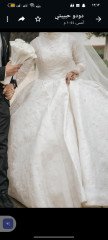 فستان زفاف ابيض كريستال