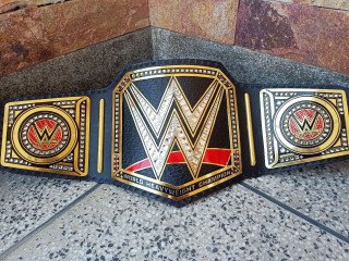 WORLD HEAVYWEIGHT CHAMPIONSHIP REPLICA TITLE BRASS BELT BLACK ADULT