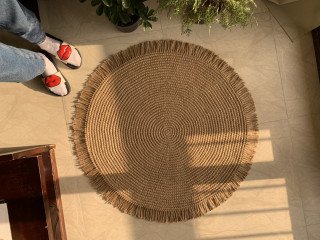 Carpet rug round handmade سجادة صنع يدوي