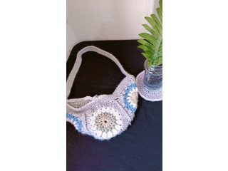 Crochet fanny pack floral design big pocket