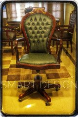 كرسي مدير خشب زان مبطن كابوتينيه هيدرولك للتحكم في ارتفاع الكرسي